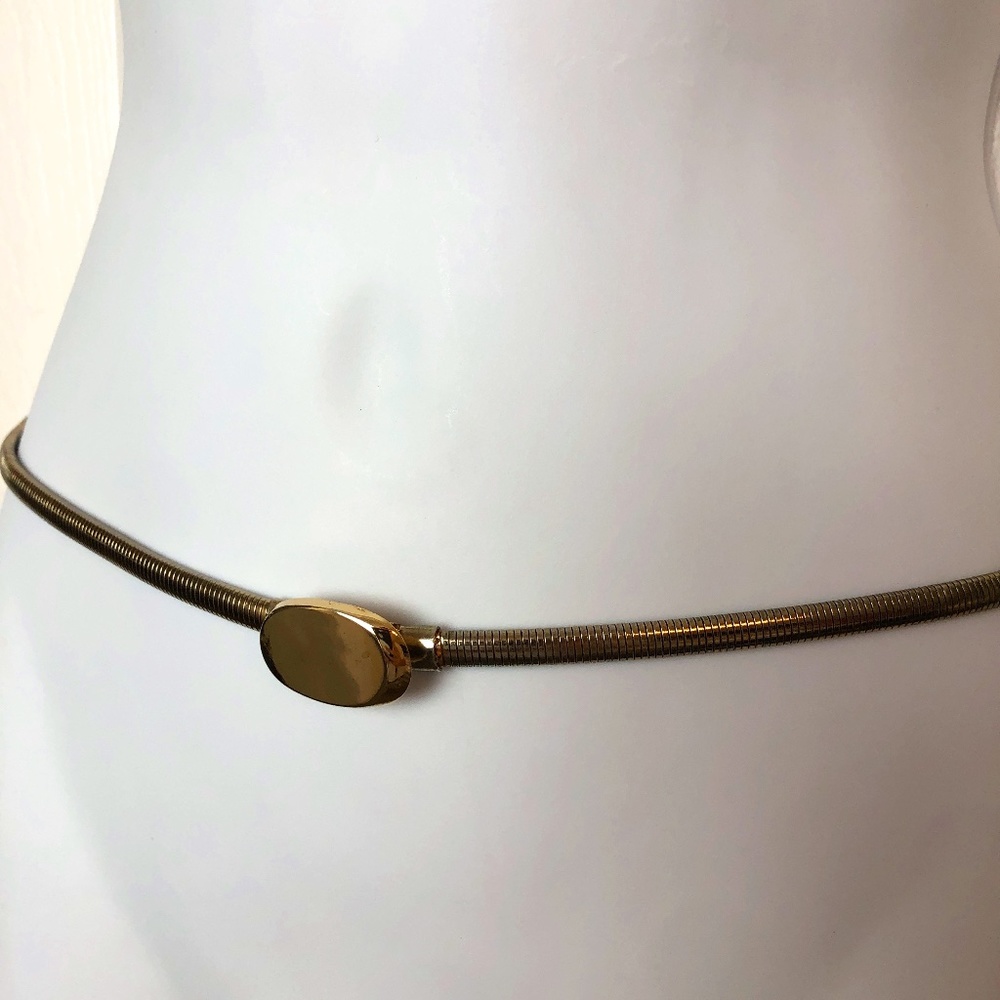 Vintage Golden Skinny Metal Stretchy Belt